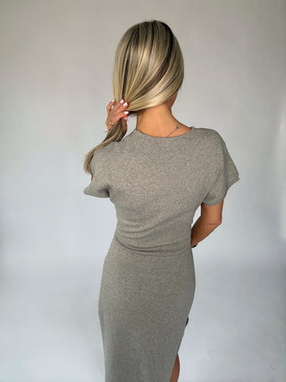 In The Long Run Midi Dress - Greige