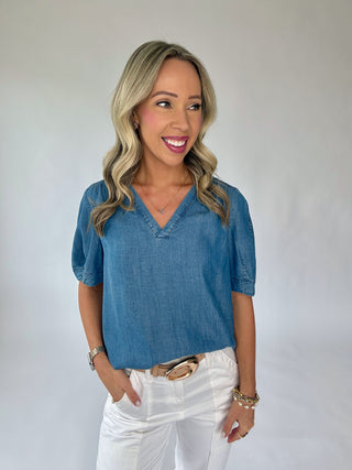 Don't Think Twice Denim Top