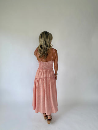 Effortless Americana Striped Midi Dress - Red