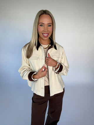 The American Dream Barn Jacket - Ivory/Brown