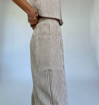Perfectly Aligned Striped Pants - Mocha
