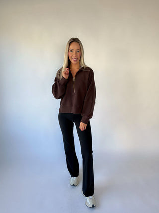 VARLEY Milano Half-Zip Sweat - Coffee Bean