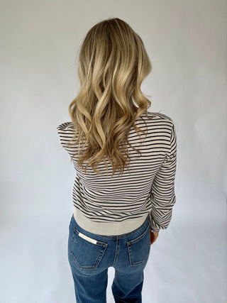 Always A Favorite Striped Cardigan - Black