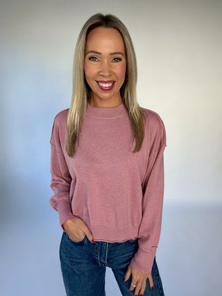 Easy As Ever Lightweight Sweater - Mauve
