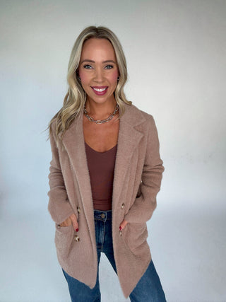 Alpine Adorned Coatigan Front Mid Length Smiling Image