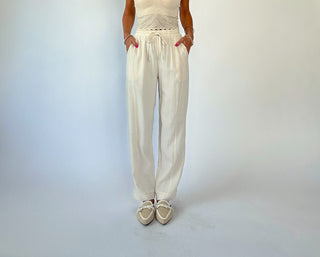 Boardwalk Linen Tapered Pants - Natural