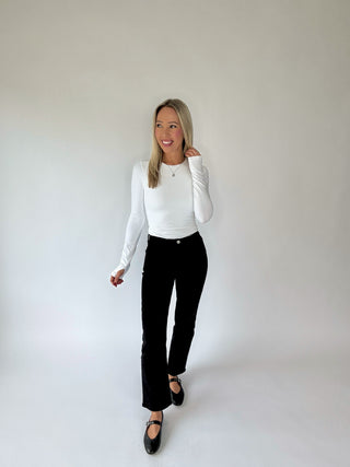 Second Skin Long Sleeve Top - White