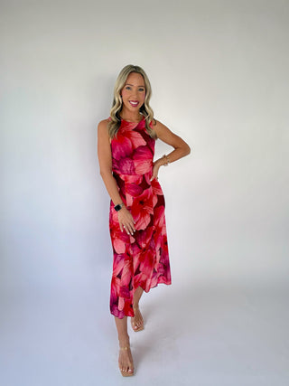 The Garden Society Midi Dress - Plum/Multi