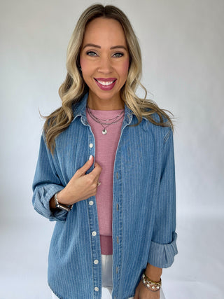 Haven Striped Denim Top