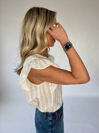 Easy To Adore Embroidered Top - Ivory