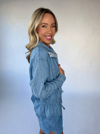 Softly Structured Tencel Jacket - Chambray Blue