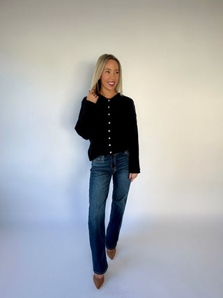 Simple & Sweet Sailor Collar Cardigan - Midnight