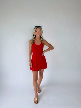 On The Move Active Dress - True Red
