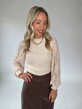 Vintage Blush Contrast Sweater