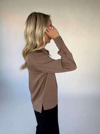 VARLEY Zosia Crew Neck Midlayer - Coffee Quartz