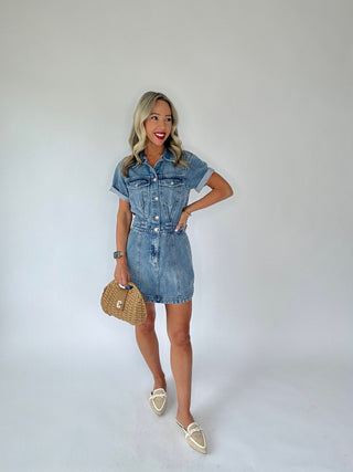 Topanga Short Sleeve Denim Dress