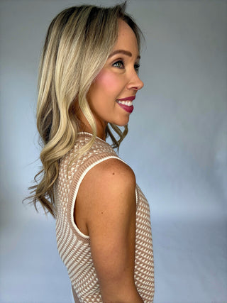 VARLEY Jenson Stitch Knit Tank - Light Taupe