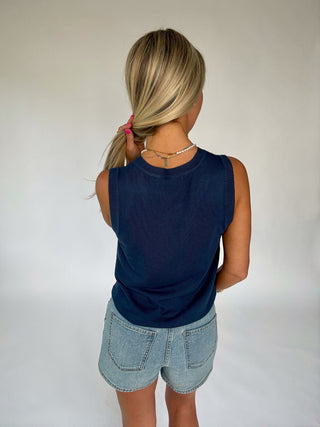 The Only One Knit Tank - Teal