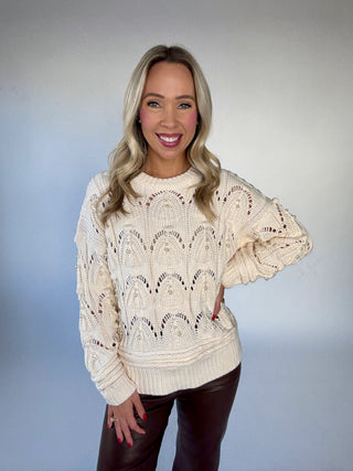 Winter Whispers Pearl Trim Sweater