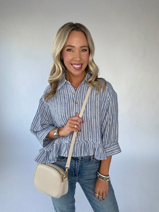 The Mia Striped Top - Blue