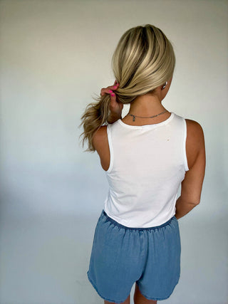 Premium Modal Crewneck Tank - White