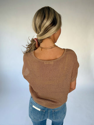 Soaking Up The Sunshine Knit Top - Tan