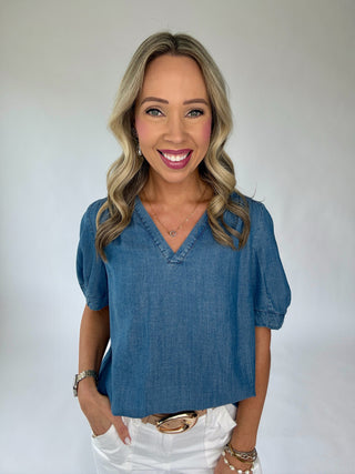 Don't Think Twice Denim Top