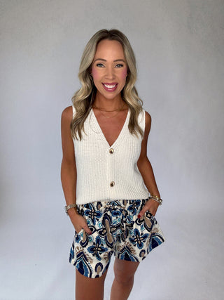 The Sunlit Seashell Knit Tank - Ivory