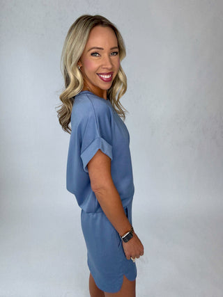 Cool & Collected Top - Misty Blue