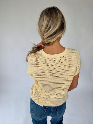 Couldn't Be Happier Knit Top - Light Yellow