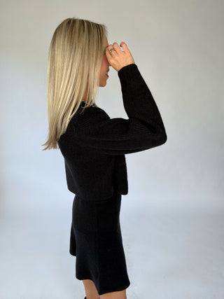 Set The Bar Knit Top - Black