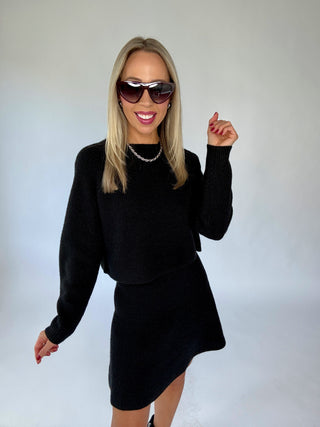 Set The Bar Knit Top - Black