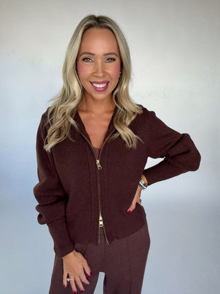 VARLEY Enrico Knit Jacket - Coffee Bean