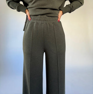 VARLEY The Wide Leg Pant 30" - Olive Marl