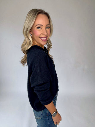 Simple And Sweet Cardigan - Midnight Navy
