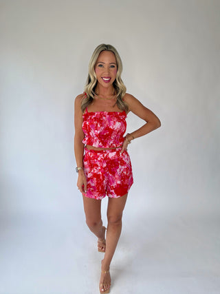 Sweeten the Day Shorts - Red/Pink