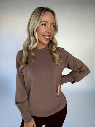 VARLEY Zosia Crew Neck Midlayer - Coffee Quartz