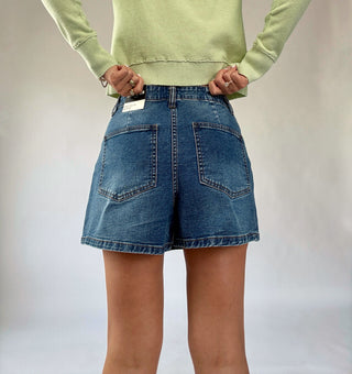 Fiona Stretch Denim Wrap Skort - Dark Wash
