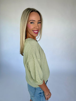 Always In Place Knit Top - Sage