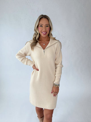 Polished Ease Half Zip Knit Dress