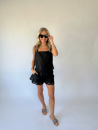 SANCTUARY Almost There Linen Shorts - Black