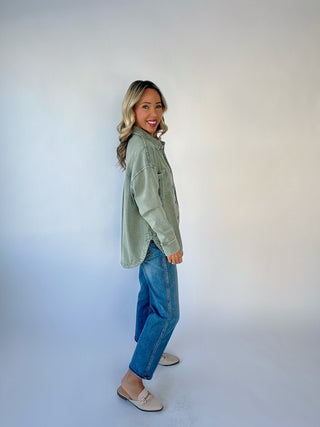 Sunday Style Shacket - Sage