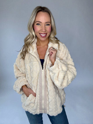 Plush Perfection Jacket - Ecru