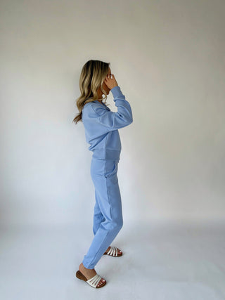 Running Errands Half Zip Top - Perri Blue