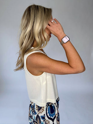 Poetic Charm Button Up Top - Ivory