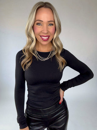 Classic Core Long Sleeve Top - Black