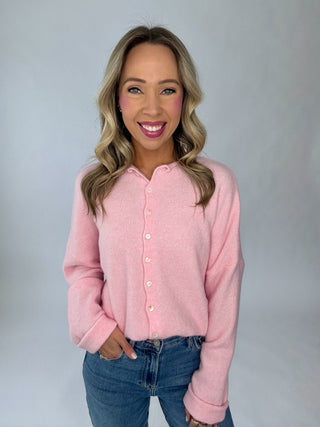 Simple And Sweet Cardigan - Baby Pink