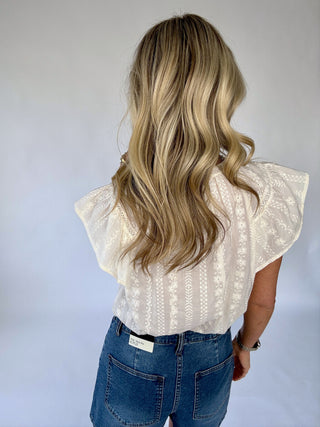 Easy To Adore Embroidered Top - Ivory