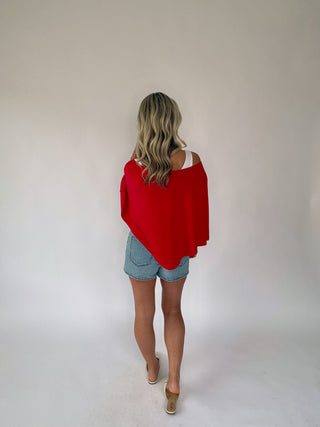 Take It From The Top Poncho - Red