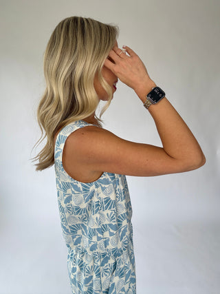 Vacation Vibes Top - Blue/White